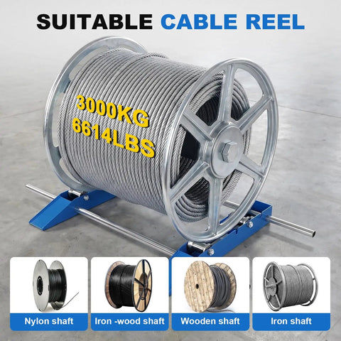 Heavy Duty Cable Drum Roller Stand With Fully Adjustable Frame And Sloped Ramp 3 Ton Capacity Fits Oversized Wire Reels.