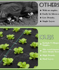 Comparison of garden beds with and without 4 by 50 ft weed barrier landscape fabric with 20 U shaped stakes heavy duty 3.2 oz ground cover.