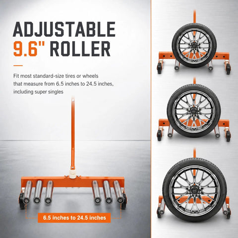 Heavy Duty Tire Dolly Cart With Comfy Handle To Haul Hella Heavy Rims Up To 350 Pounds Across Busy Garages Without Leaving Your Back Feeling Shot Tomorrow adjustable roller for tires from 6.5 to 24.5 inches.