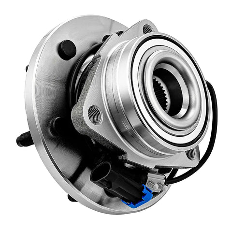 Rock Solid Front Wheel Bearing Hub Assembly For 2006-2010 Hummer H3 And 2009-2010 H3t, heavy duty steel construction seen from side.