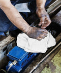 Pro Grade Auto Shop Towels 100 Pack Lint Free 14x14 Bulk Rags Made From 100 Percent Cotton Commercial Grade Heavy Duty Cleaning Towels in use