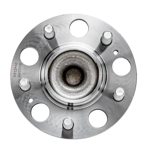 Dual Rear Wheel Bearing Hub Assembly Kit For 2008 2010 Hyundai Elantra Non Abs Setup With 5 Lug 4 Bolt Flange Mounting - Top view of bearing hub.