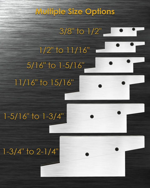 Six Pair Adjustable Precision Parallel Block Set Ranging From 3/8 Inch To 2-1/4 Inch For Dialed-In Layout, Gauging And Inspection, Carbon Steel Construction, Setup Ready For Machining And QC Projects