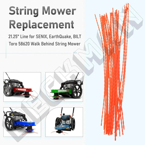 Must Have 30 Pack Universal Walk Behind String Trimmer Line Kit 21.25 Inch Replacement 0.155 Inch Line For Most Walk Behind Mowers Compatible With Senix Earthquake BILT Toro 58620 Easy Assembly