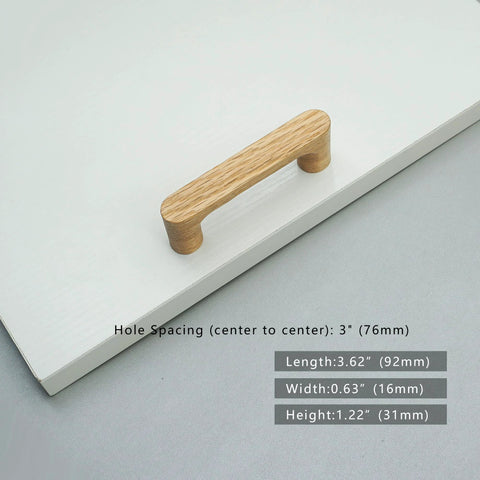 6 Pack White Oak Wood Drawer Pulls Rustic Cabinet Handles For Dresser And Kitchen Furniture Hardware 3 Inch Center To Center Spacing