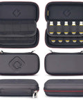 Slick Flash Drive Case and USB Stick Organizer for Keeping Thumb Drives Locked Down Tight During Everyday Commutes with Hella Secure Snap Closure and Comfortable Pocket Friendly Profile in various angles.