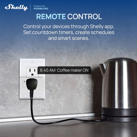 Matter Certified Smart Outlet With Precise Power Monitoring And Dead Simple Pairing Smooths Out Daily Chores While Delivering Rock Solid Connections Across Every Major Voice App And Automated Scenes In Crisp White plugged into kitchen with a coffee maker.