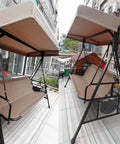 Replacement Canopy For Outdoor Swing Seat 2 To 3 Seater Patio Chair Waterproof All Weather Sun Shield Top Cover 300D Polyester