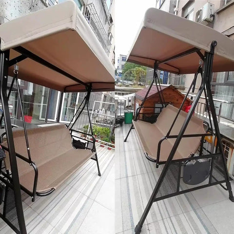 Replacement Canopy For Outdoor Swing Seat 2 To 3 Seater Patio Chair Waterproof All Weather Sun Shield Top Cover 300D Polyester
