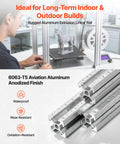 Kickass 2020 Aluminum Extrusion Profile Featuring Slick Anodized T Slot Linear Rail for Heavy Duty CNC and 3D Printer DIY Workbench Assembly Silver 10 Pack with rugged rails.