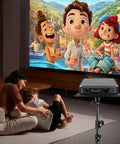 Projector And Laptop Stand Tripod Adjustable Floor Stand From 24.4 To 46 Inches with triangular base in a home theater setup