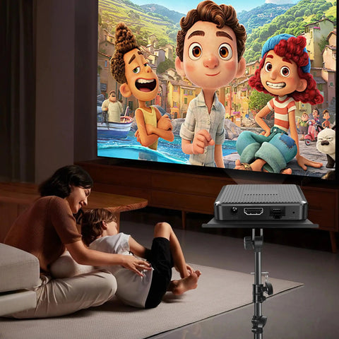 Projector And Laptop Stand Tripod Adjustable Floor Stand From 24.4 To 46 Inches with triangular base in a home theater setup