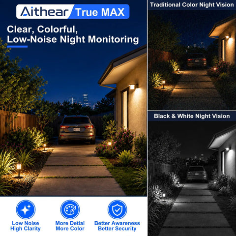 No Drills Necessary Two Pack 2K Window Security Cameras Indoor Home Surveillance For Round The Clock Ai Person Detection And Vivid Color Night Vision With Dual Band Wifi Recording And Solid Guard showcased with night monitoring options.