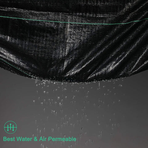Close-up of Heavy Duty Weed Barrier Landscape Fabric 3.2oz Premium Ground Cover Mat demonstrating water permeability