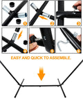 Assembly diagram of Portable 9 Foot Two Person Hammock Stand Built Tough Steel Frame Supports Up To 620 Lbs