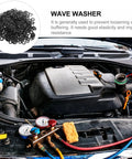 3-Wave Spring Steel Washers Kit, 500 Pcs, 4x8x0.3mm Wave Gaskets For Bolt Fastening And Screw Applications, Your Go-To For Machines, Electrical Equipment, Automotive And Industrial Hardware Use, black washers in car engine bay