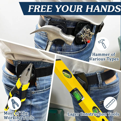Heavy Duty Magnetic Tool Belt Clip Holster For Screws Nails Hammer Pliers Sockets And More All Metal Build Built To Last