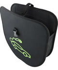 Rock Solid EV Charger Cable Storage Bag With Heavy Duty Suspension Strap Hella Spacious 600D Oxford Organizer For Electric Vehicles showing black interior and green logo.