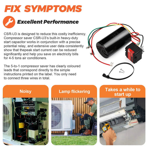 Beast Mode Hard Start Kit For 4 To 5 Ton AC Units with heavy-duty capacitor and connected wiring for compressor efficiency.