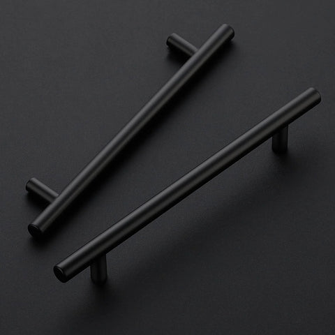 30 Pack Matte Black Cabinet Handles And Dresser Pulls 8 13/16 Inch Length With 6 1/4 Inch Center To Center Holes Stainless Steel