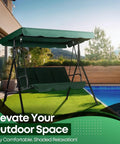 Replacement Canopy For Outdoor Swing 66 Inch By 45 Inch Two Seat Bench Glider Shade Cover Weatherproof UV Protected Green Fabric