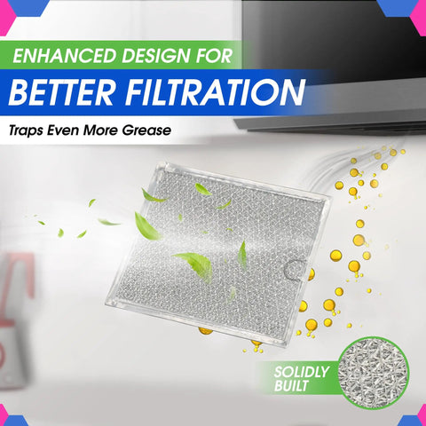 Over The Range Microwave Vent Filter Replacement 9 X 7.72 Inch Aluminum Mesh Grease Screen Hood Vent Filter 2 Pack illustration