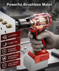 Heavy Duty Brushless Cordless Rivet Nut Gun And Tapping Wrench Set Featuring Six Swappable Imperial Metric Inserts For Grease Monkey Approved Auto Fabrication Projects Tool Only, showing powerful motor.