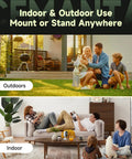 Professional Grade 4MP Wireless Outdoor Security Camera System With Solar Panel And Dual Band Wifi capturing families indoors and outdoors.