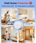 Smart Wireless Interconnected Smoke Detectors 6 Pack With Central Gateway Hub UL 217 Certified in various home scenes.