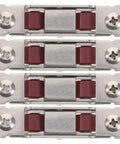 Top Shelf 4 Pack Double Wheel Window Sash Rollers Stainless Steel Replacement Hardware, double wheel pulleys in a stacked arrangement.