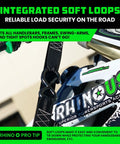 Two Pack Motorcycle Tie Down Straps With 2200 Pound Break Strength Steel Cam Buckles Integrated Soft Loops And S Hook Keeper Clip Heavy Duty Cam Lock Diamond Teeth For Maximum Security Built To Last American Owned securing motorcycle handlebar