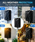 Rock Solid Waterproof EV Charger Cover Made From Heavy Duty Oxford Fabric Weather Resistant Dust Proof Guard For Hardwired Units Keeps Your Rig Safe And Totally Ready To Roll in various weather conditions.