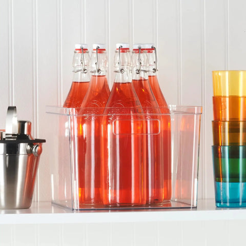 Extra Large Clear Plastic Pantry Organizer Bins With Handy Handles For Oversized Pantry Items 12 By 10.5 By 8 Inches BPA Free