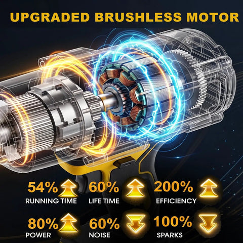 Top Tier Cordless Electric Rivet Gun Tool Only Fits Standard 20V Batteries With A Slick One Touch Forward Reverse Switch for Knocking Out Rivets Like a Boss on Truck Builds or Shop Projects motor components illustration