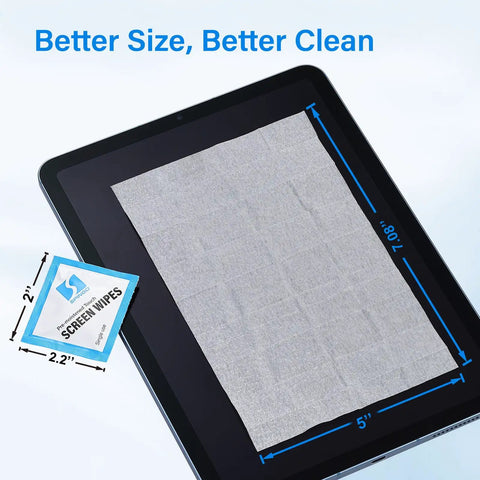 Streak Free Crystal Clear Electronic Wipes For Screens Pre Moistened Screen Cleaner Wipes For Phone Laptop Monitor Car Screen And Glasses Non Scratch Formula 240 Count No Fuss package and size display