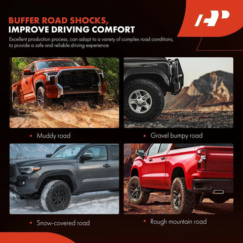 Drop Dead Reliable 13 Piece Front Suspension Overhaul Kit Featuring Bulletproof Upper Control Arms And Rock Solid Sway Bar Links For Chevy Silverado And Gmc Yukon on muddy road.