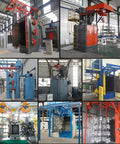 Hook Type Shot Blasting Machine for Metal Components and Instrument Frames and Equipment Casings in Fabrication Facilities, Heavy Duty Finishing Equipment with Easy Maintenance, Custom Accessories, and Shop Ready Precision Surface Prep installed in factory