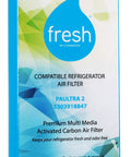 Close-up of Paultra2 Refrigerator Air Filter Replacement 3 Pack box showing packaging for Frigidaire and Electrolux models.