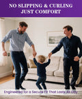 Family enjoying rug stability with 16Pcs Non Slip Rug Grippers With Triangular Design For Hardwood Floors And Carpet Tape.