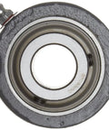One Inch Bore Two Bolt Flange Unit With 52100 Steel Rings And Ductile Iron Housing front view, heavy-duty bearing setup.