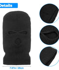 2 Pack 3 Hole Full Face Mask Balaclava Ski Mask For Winter Outdoor Sports Soft Polyester Cotton Face Cover, detailed view.