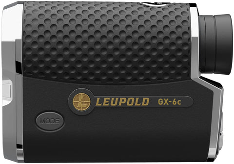 Flag Lock Golf Rangefinder With True Golf Range Distances, Pin Lock On Hazards, black and chrome GX-6c side view