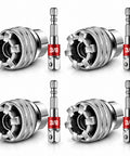 Premium Universal Socket Wrench Set Four Piece Adjustable Multi Jaw Tool Fits Three Eighth Drive, showing multi jaws and connectors.