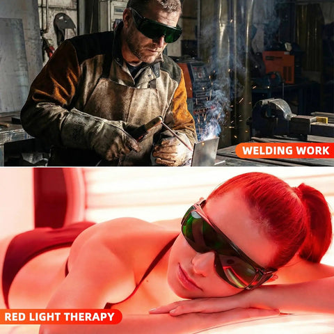Industrial Grade Shade 5 Welding Goggles Built Different For Serious Eye Protection And Anti Fog Side Vents Ideal For Plasma Cutting And Soldering Tasks ANSI Certified Tough As Nails Polycarbonate Lenses worn by a male welder during plasma cutting.