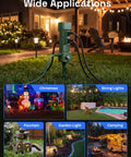 Top Notch Six Outlet Outdoor Smart Power Stake Timer Offering Slick Wifi Setup And No Fuss Voice Control Synced With Alexa And Google Home For Plug And Play Yard Automation And Garden Light Scheduling in a garden setting.