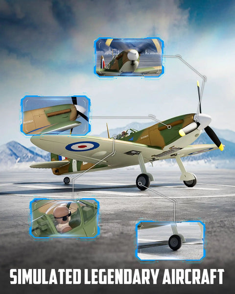 Simulated legendary Brushless RC Plane With 4 Channel Remote Spitfire Fighter RTF Gyro Stabilizer Aileron Advanced Aerobatics