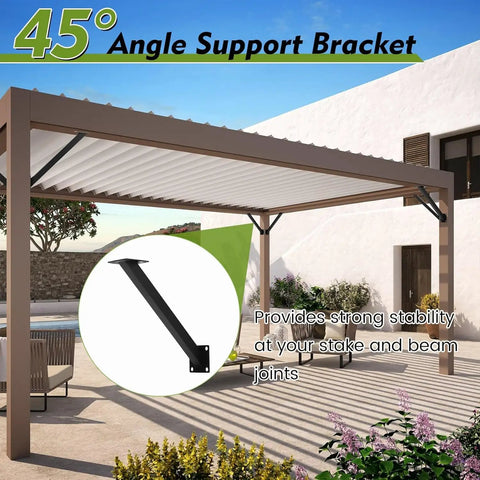 Six Pack Heavy Duty Corner Braces 45 Degree Angled Brackets For Pergola Deck Gazebo Treehouse Patio And Cabin Builds DIY Wood Structure Connector Kit Pro
