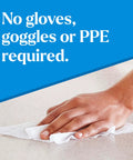 Person's hand wiping surface with EcoClean Disinfecting Wipes Multipurpose Plant Based Formula That Kills 99.9 Percent Of Germs
