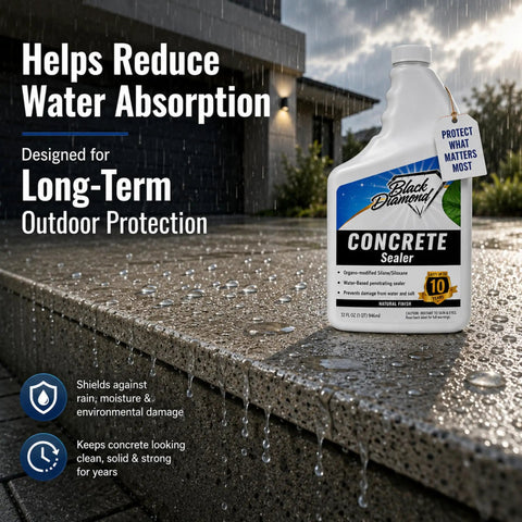 Penetrating Concrete Sealer For Driveways, Patios, Pavers, Brick, Grout And Masonry Protects Indoor And Outdoor Surfaces With Low Odor
