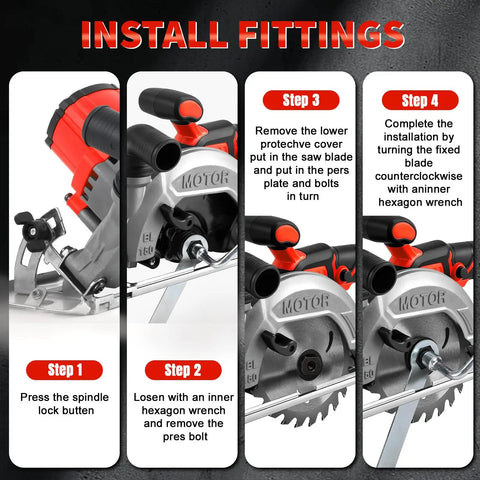Step-by-step guide on installing fittings for No Frills Hardcore Six Inch Cordless Circular Saw With Brushless Motor And 6200 Rpm Speed Smashes Wood Metal Tile Quick Reliable Match For Milwaukee M18 18v Batteries Tool Only Edition.